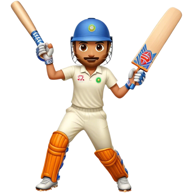 Cinematic Realistic Cricket Pop Culture Emoji, depicted with a dynamic, action‚Äêpacked scene capturing the spirit of India's beloved sport rendered with vibrant textures and energetic lighting. emoji