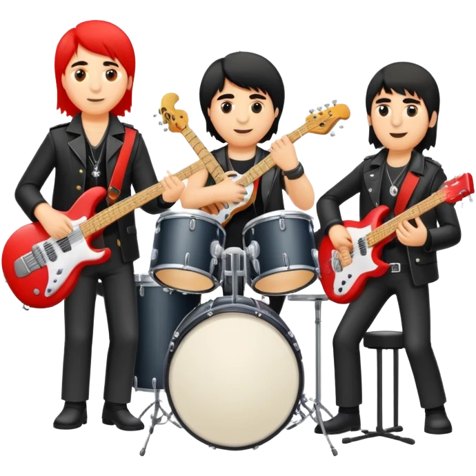 Russian rock band Mashina Vremeni with musicians playing instruments emoji