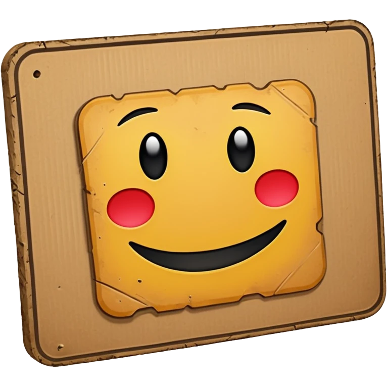 homeless cardboard sign icon, rectangle text on it emoji