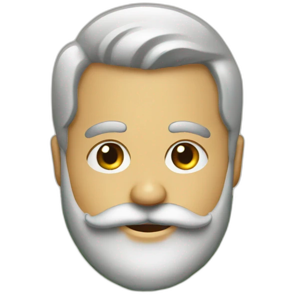 The beard is made from a Christmas tree emoji