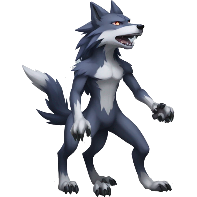 Edgy Digimon-Wolf full body emoji