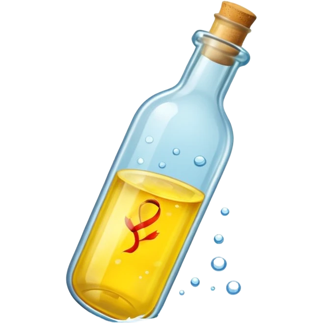 Message yellow letter in Bottle emoji