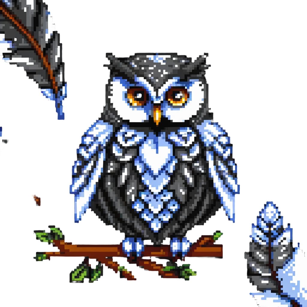 colorful owl with detailed feathers emoji