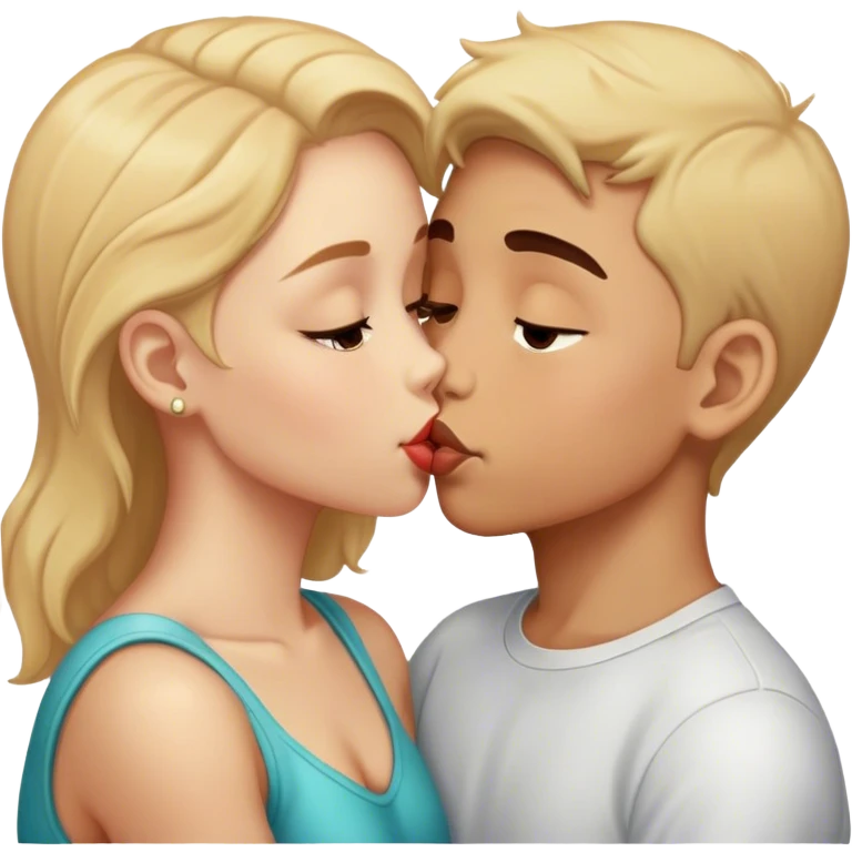 Boy and girl kissing emoji