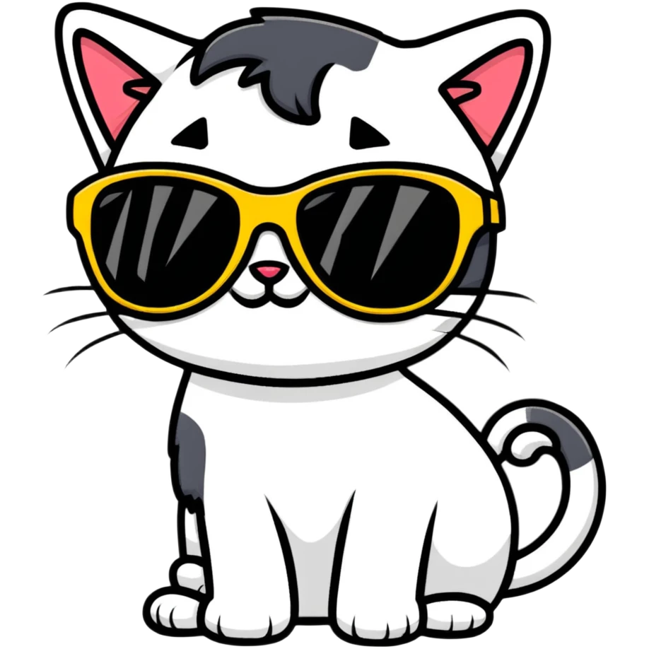 Cat with sunglasses emoji