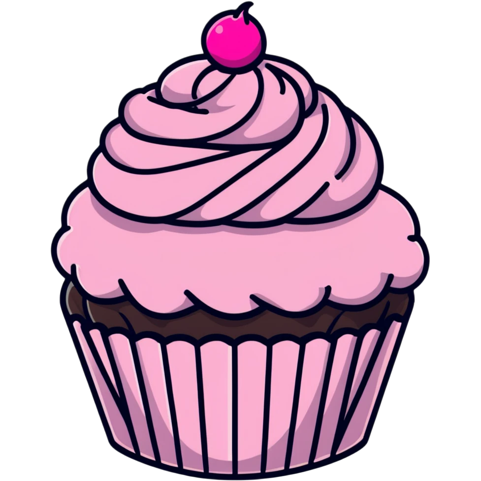 cupcake with pink icing emoji