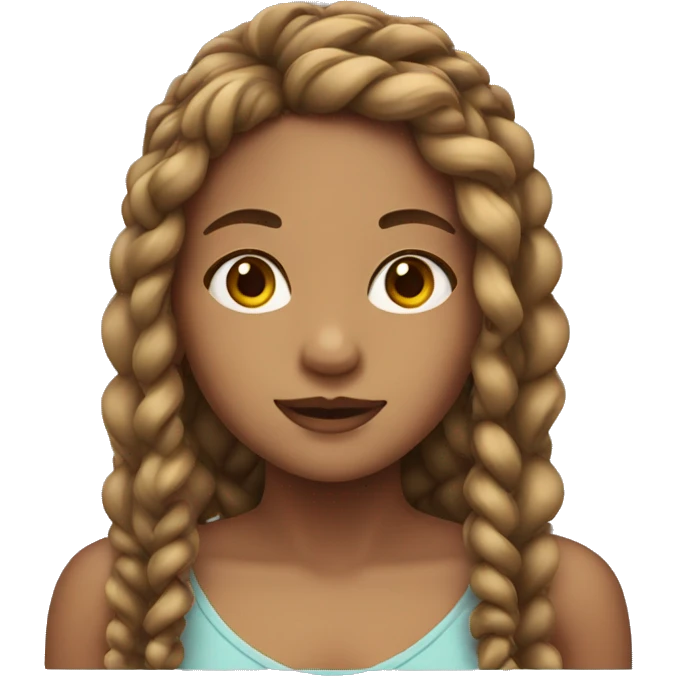 girl with long braids with curls emoji