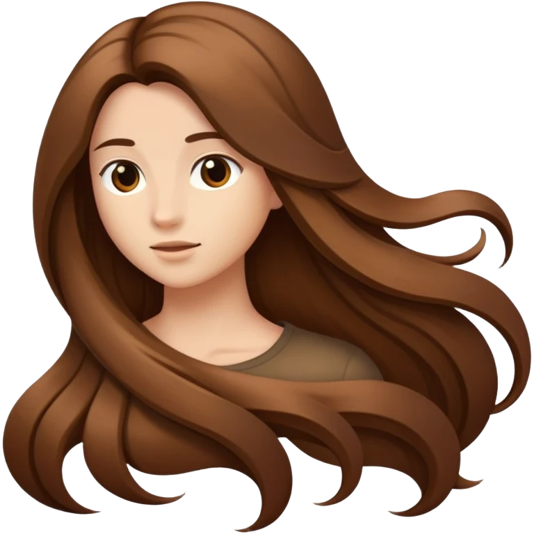 long brown hair from the back emoji