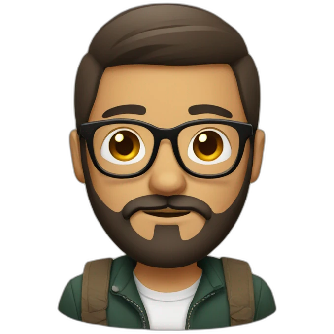 hipster mexican with beard, glasses and short hair emoji