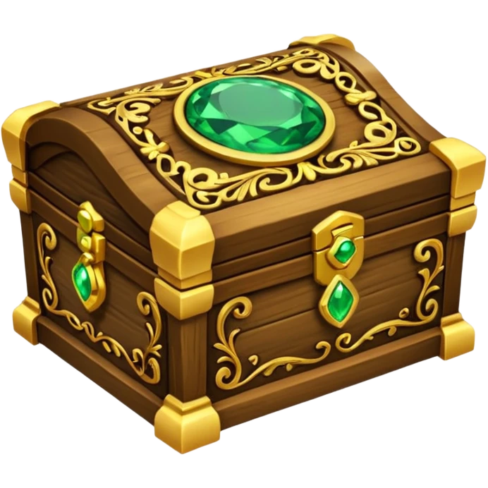 tresure box with motifs with green gem emoji