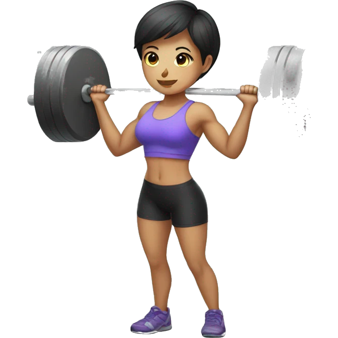 SHORT HAIR GIRL DOING DEADLIFT emoji