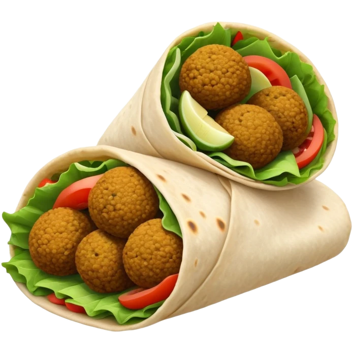 Middle Eastern falafel wrap with soft colors emoji