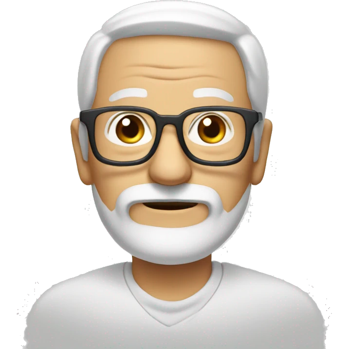 Old guy with white beard and rectangular glasses emoji