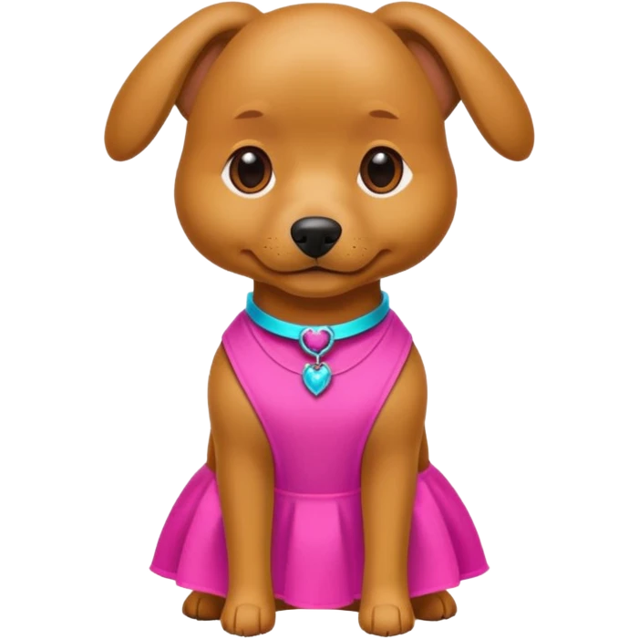 DOG wearring neon fashion dress emoji