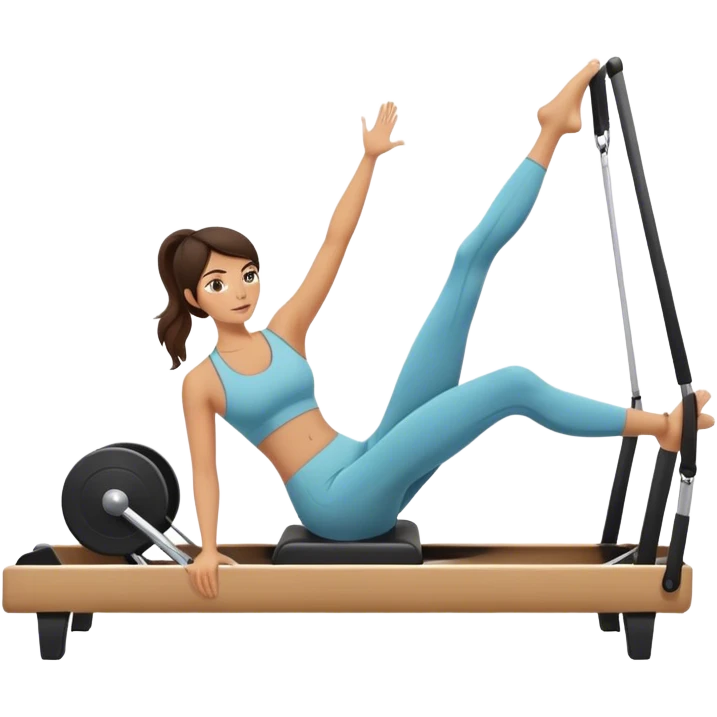 brunette doing reformer pilates emoji