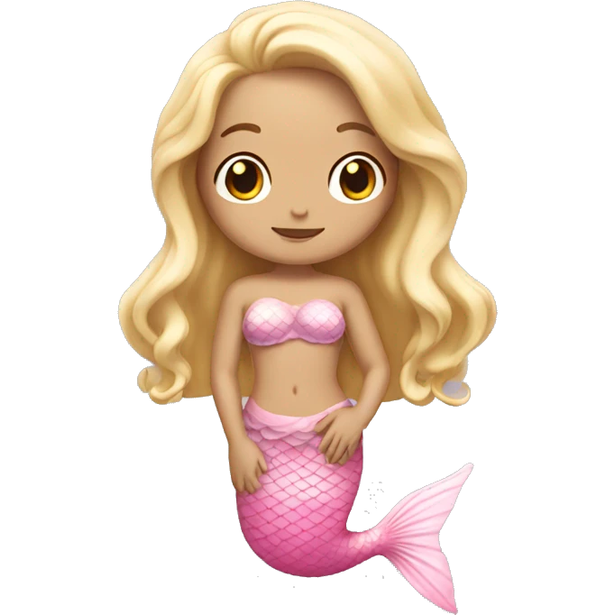 full body blonde light pink mermaid emoji