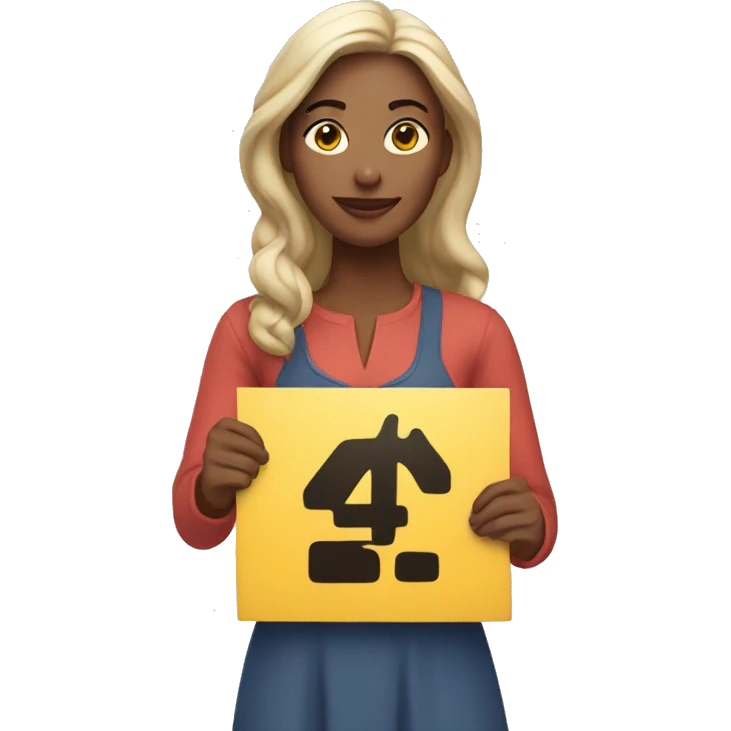 Woman holding 4b movement sign emoji