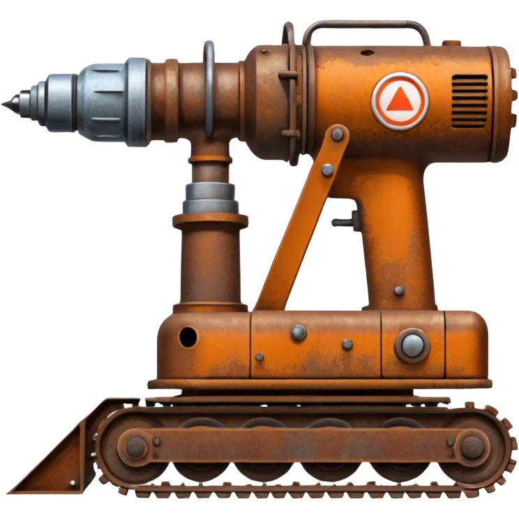 generate a drill machine on tracks rust clear emoji