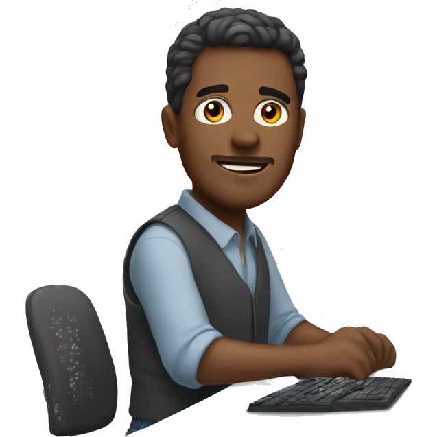 man work on pc emoji