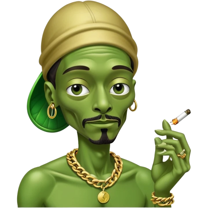 Alien smoking weed with snoop dogg emoji