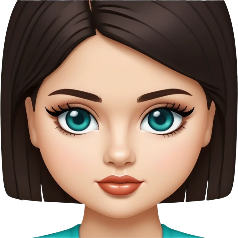 Selena Gomez with teal eyes, thick thighs emoji