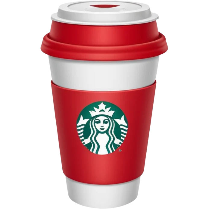 red starbucks cup with white lid emoji