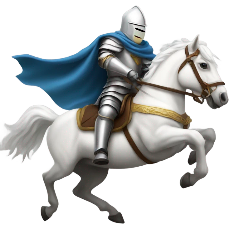 White knight on a horse charging emoji