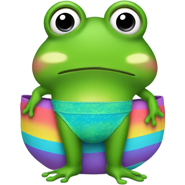 Frog wearing a bathing suit  emoji