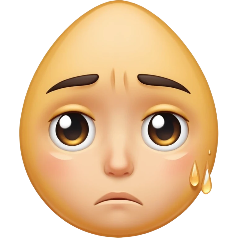 face with big teardrops, sad but cute emoji