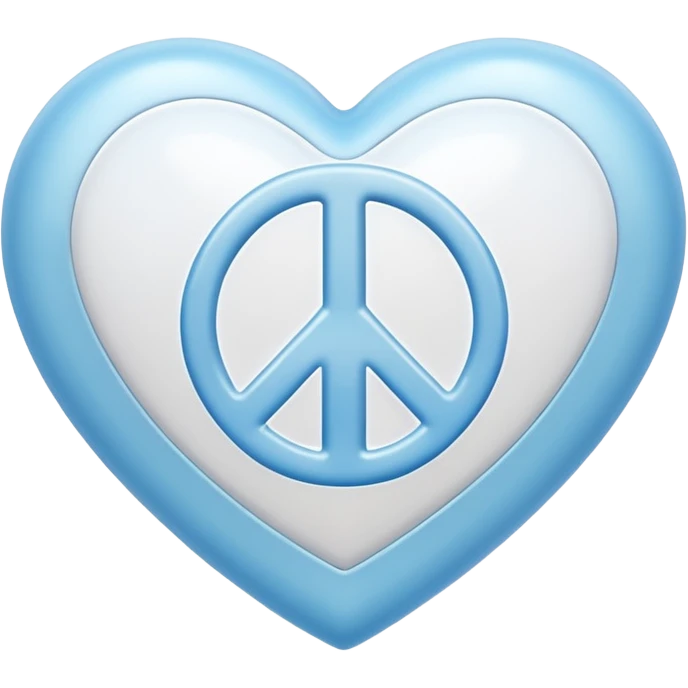 white heart with a peace sign emoji