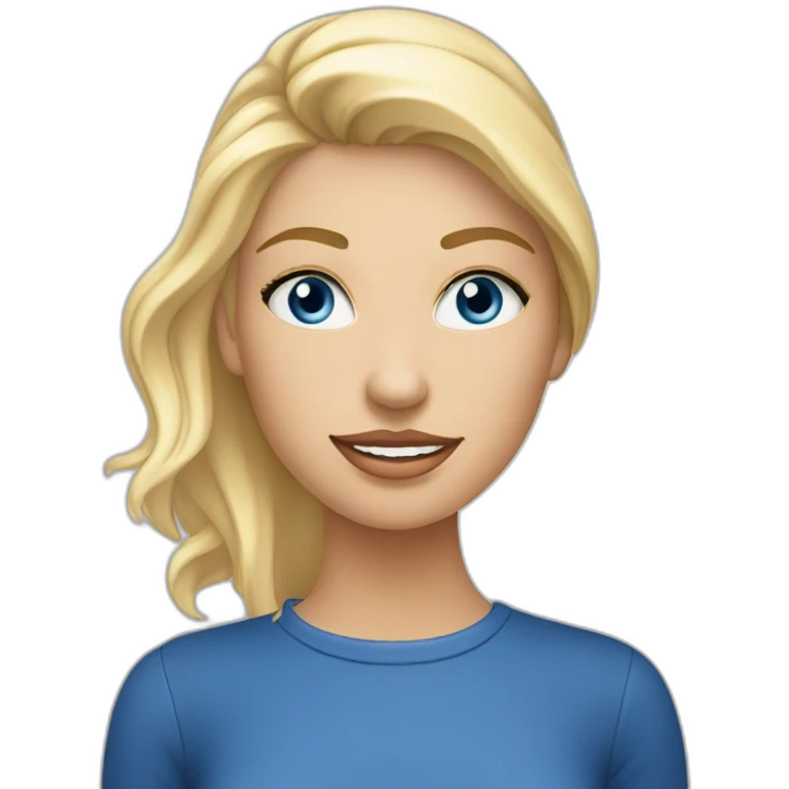 Tasse de thé avec fille blonde aux yeux bleus emoji
