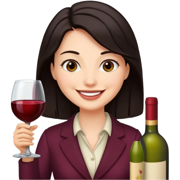 wine expert dark hair emoji