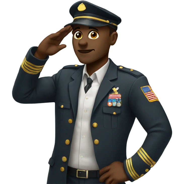 Black man saluting emoji