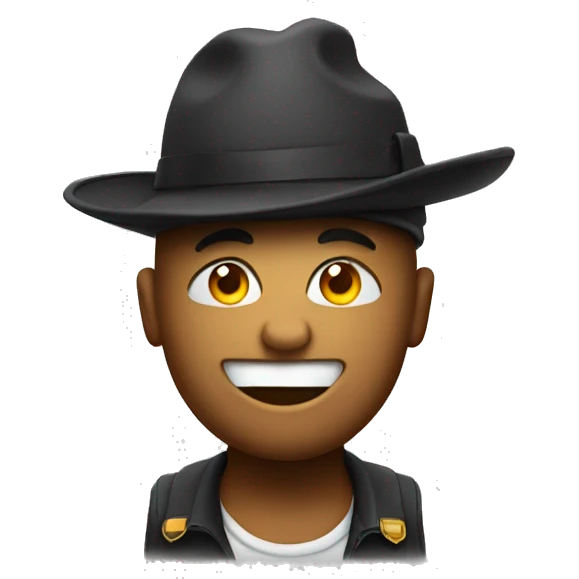 Attitude smily with hat on top emoji