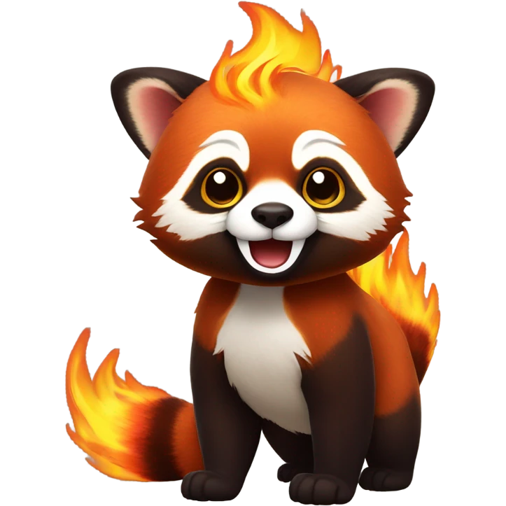 Red panda with there pants on fire emoji