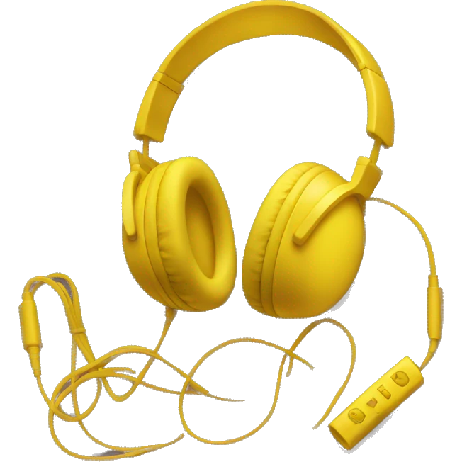 All yellow headphones emoji