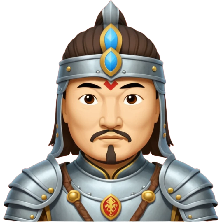 portrait of Genghis Khan in armor rotated 45 degrees to the right emoji