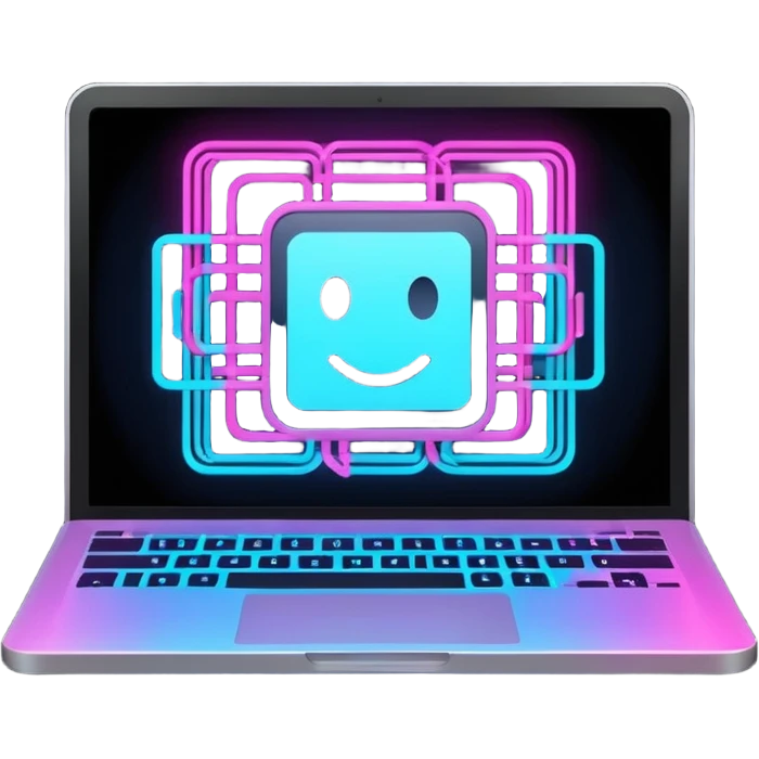 AI webflow on a computer - really complicated, sequences of squares connected to other squares emoji