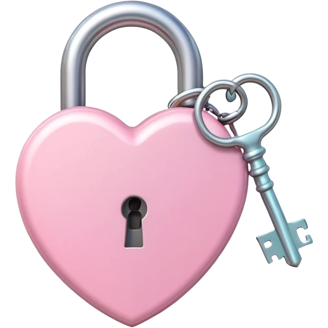 Pastel heart-shaped lock and key emoji