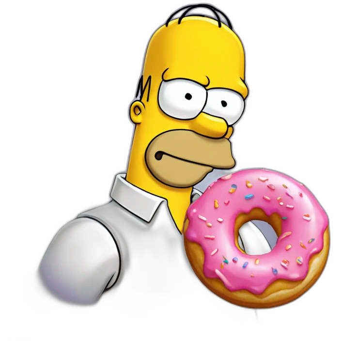 Homer Simpson avec un donut emoji