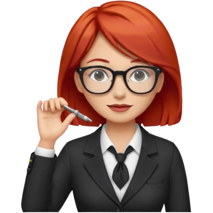 tailor woman with red hair and glasses emoji