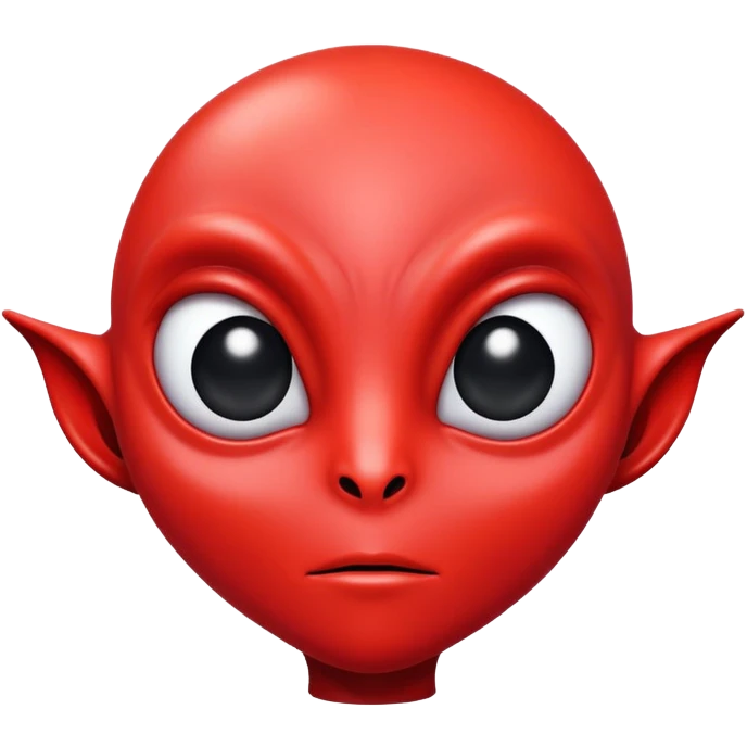 red alien with big black eyes emoji