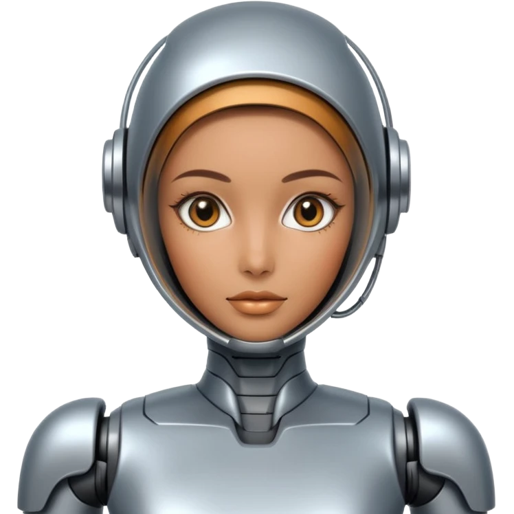 زنی که لباس ربات پوشیده emoji