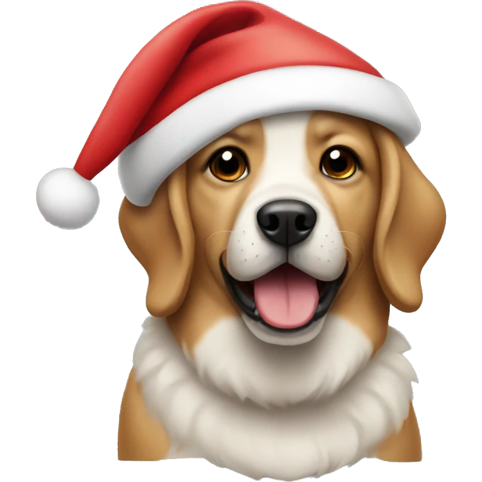  Dog wearing a Santa hat emoji