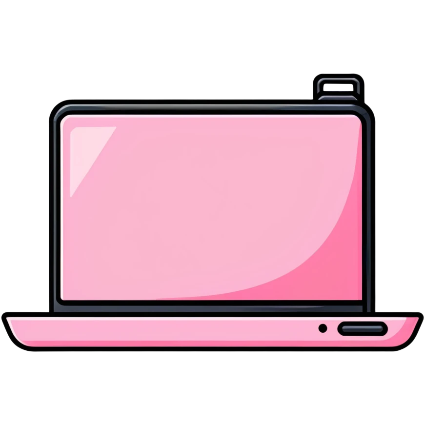 Pink Web browser on a computer emoji