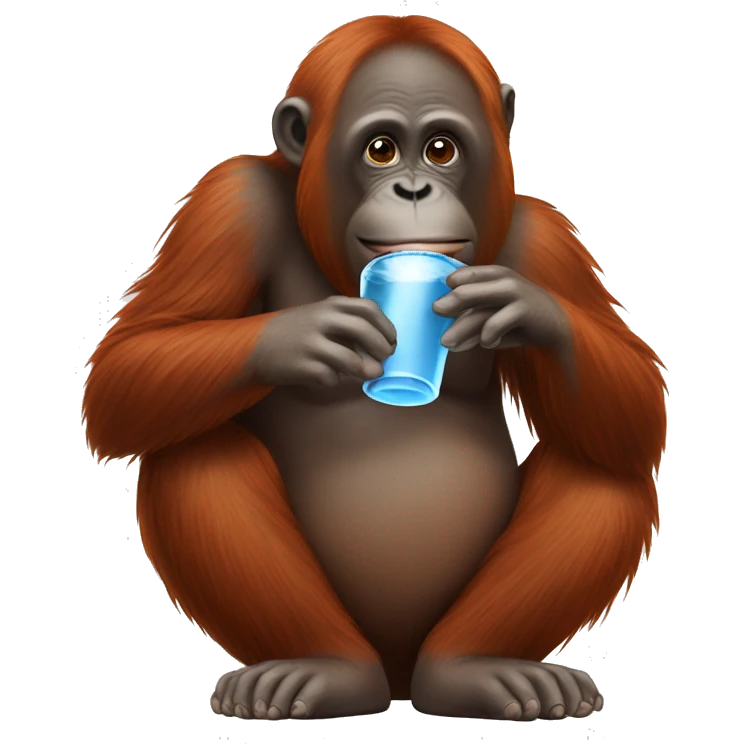 Orangutan Drinking water  emoji