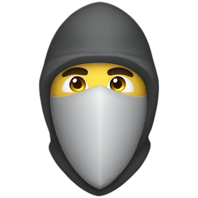 medieval evil saboteur wearing mask, full torso, looking sideways emoji