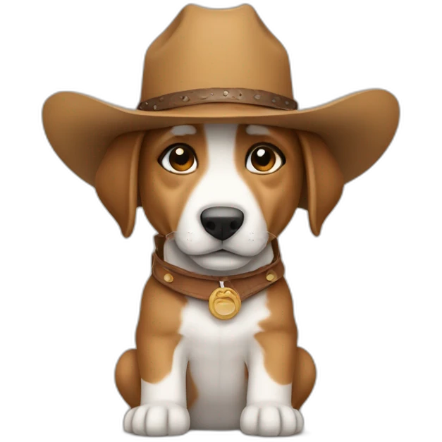 puppy with cowboy hat emoji