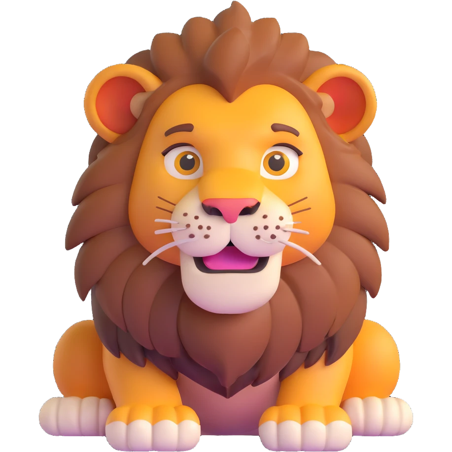 naughty lion looking sideways with mischievous expression emoji