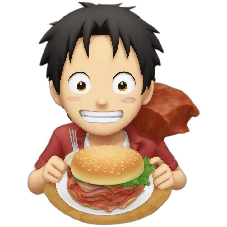 Luffy Eats meat emoji